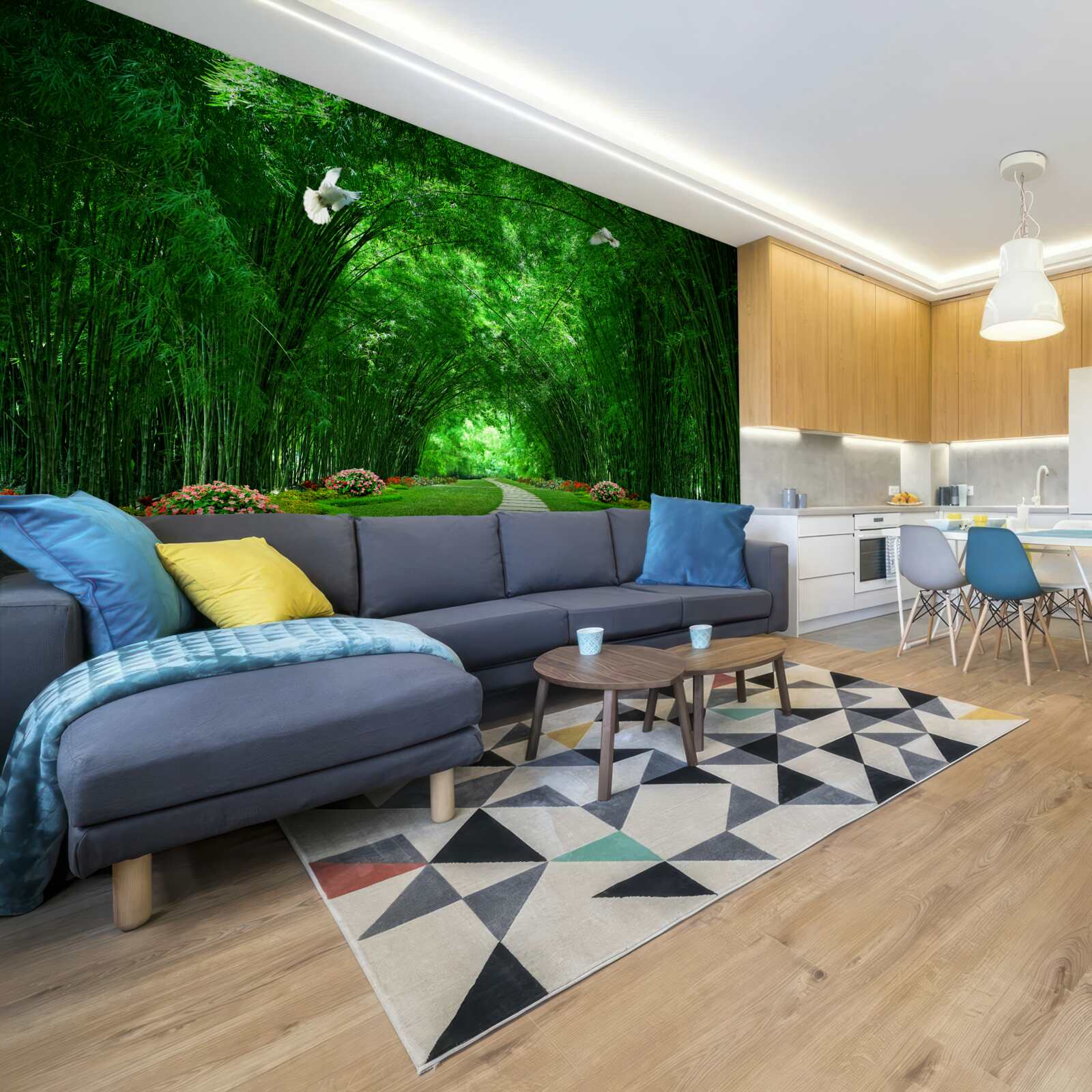 Фотошпалери Шлях через тунель, утворений верхівками дерев