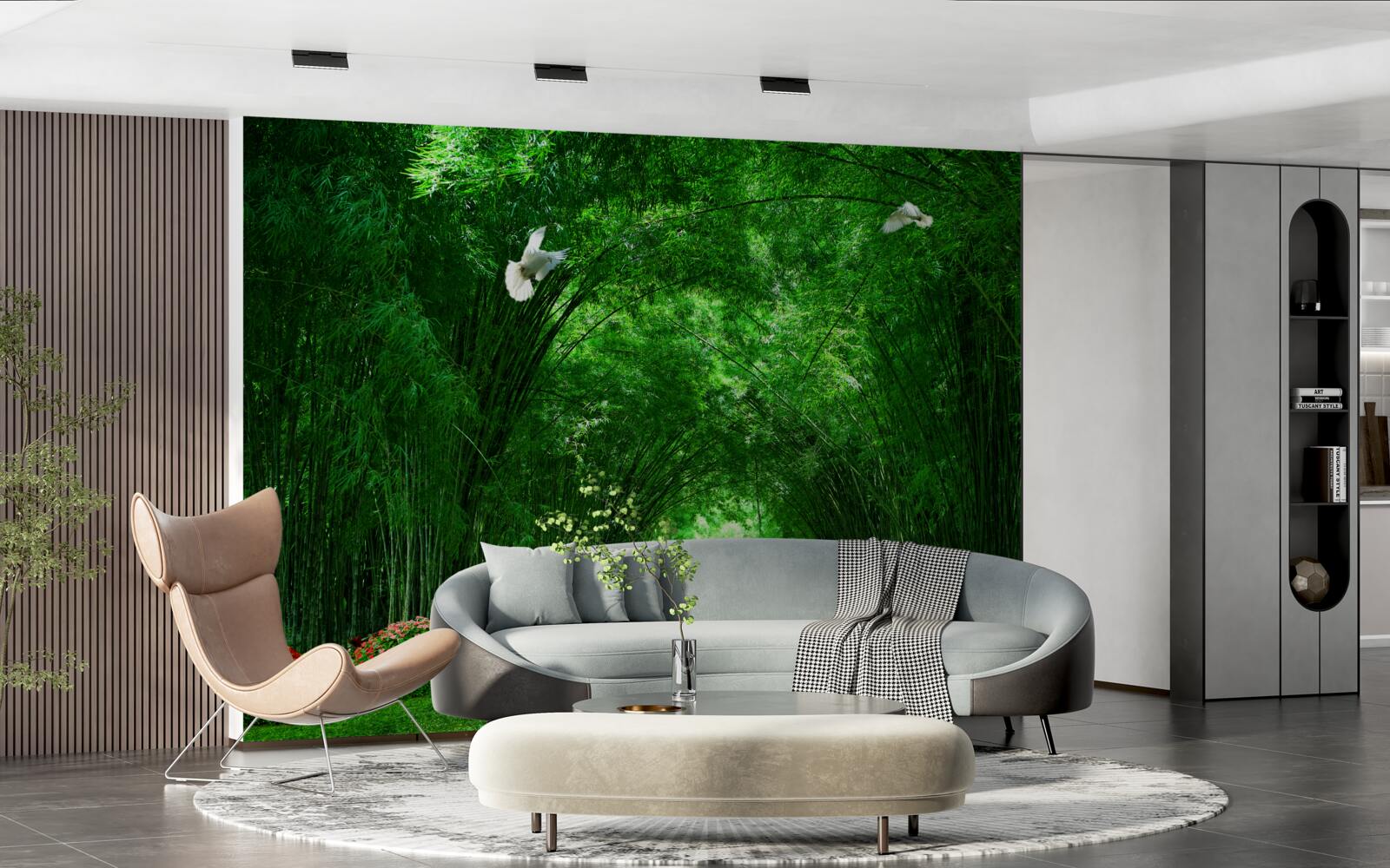 Фотошпалери Шлях через тунель, утворений верхівками дерев