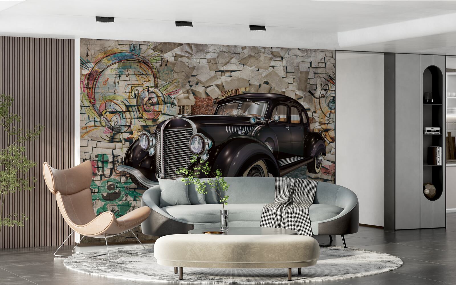 Фотошпалери чорний автомобіль з минулого