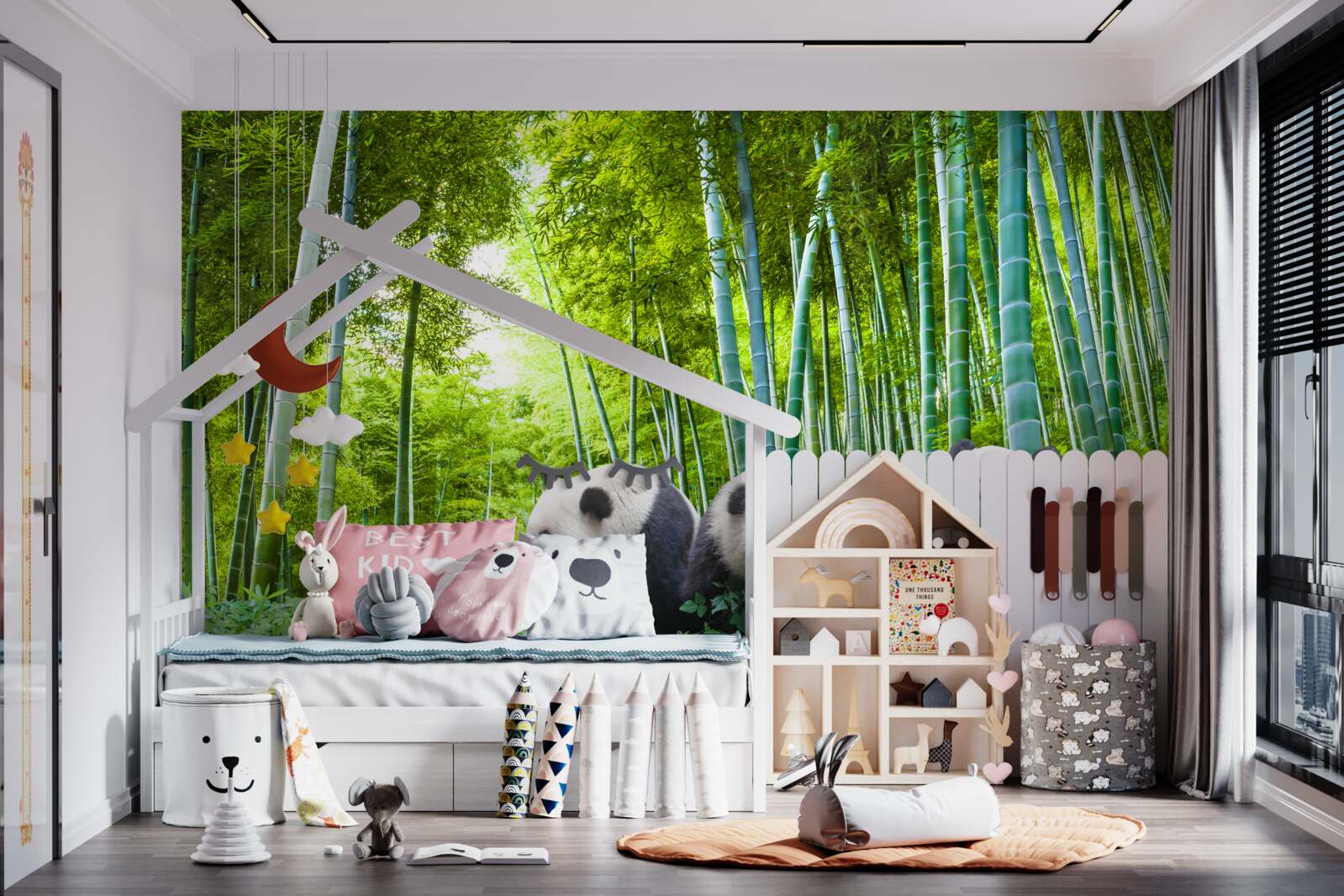 Фотошпалери у лісі живуть три панди