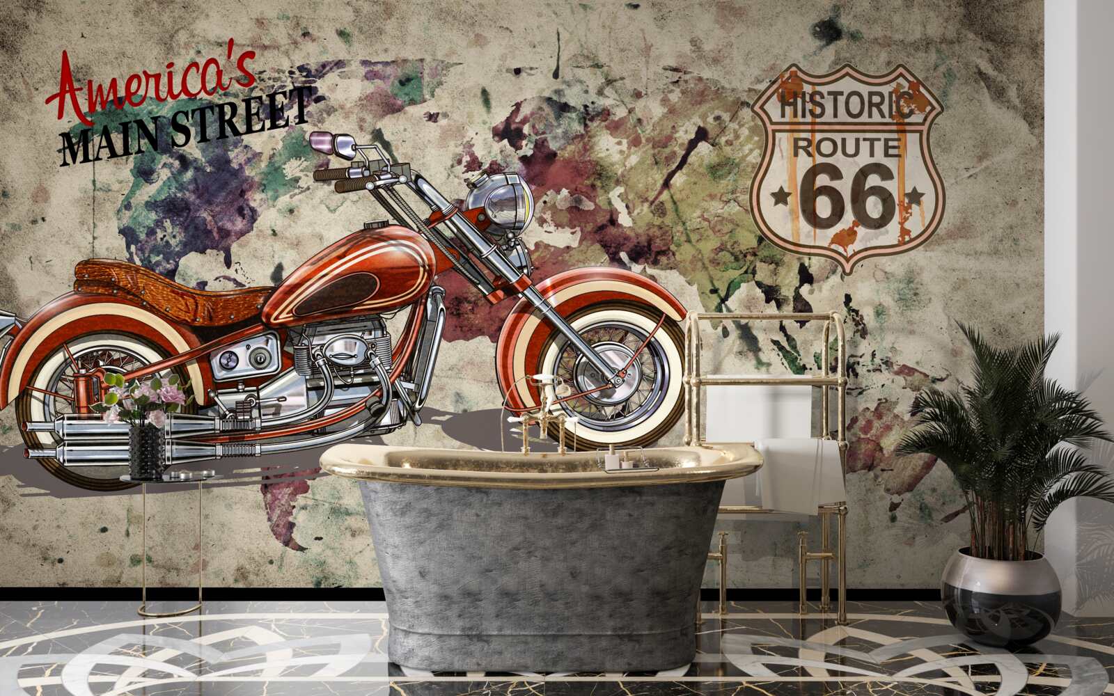 Фотошпалери елегантний мотоцикл з Америки
