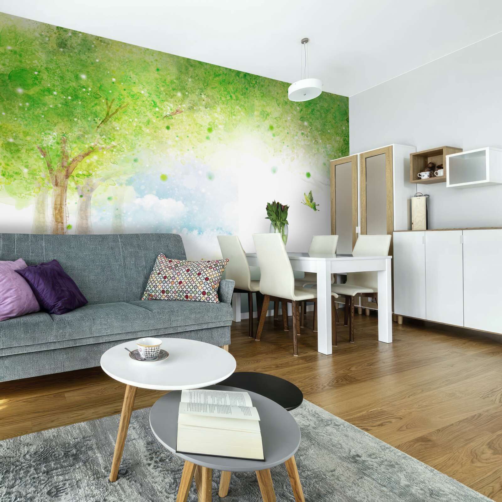 Фотошпалери інтригуючий туман у чарівному лісі