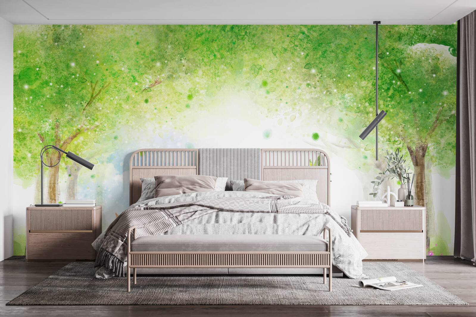 Фотошпалери інтригуючий туман у чарівному лісі