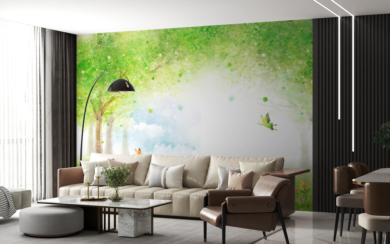 Фотошпалери інтригуючий туман у чарівному лісі