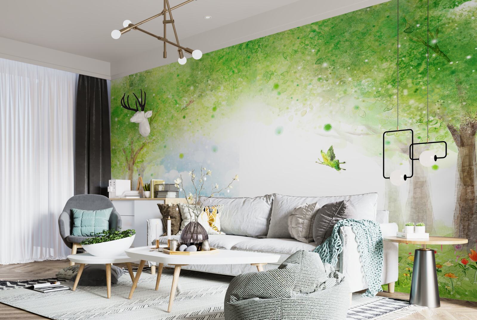 Фотошпалери інтригуючий туман у чарівному лісі