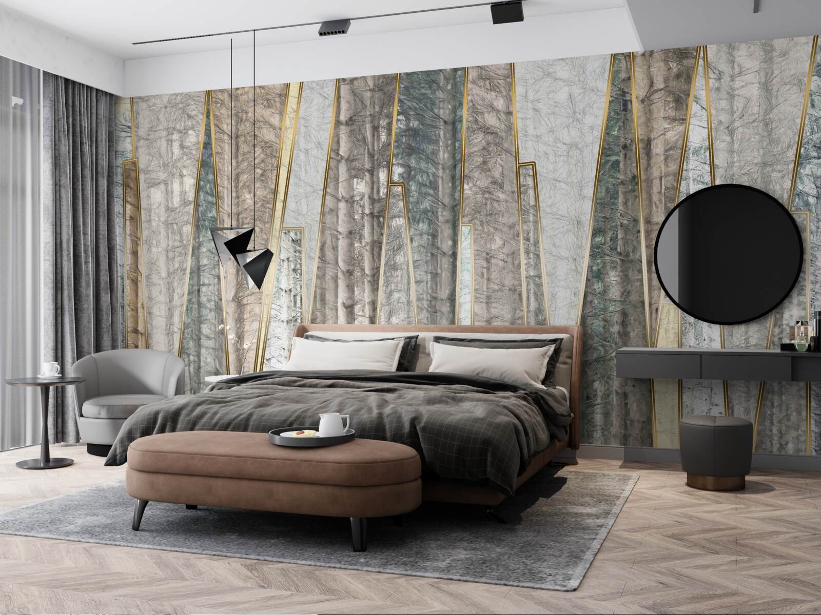 Фотошпалери абстрактні зображення сосен