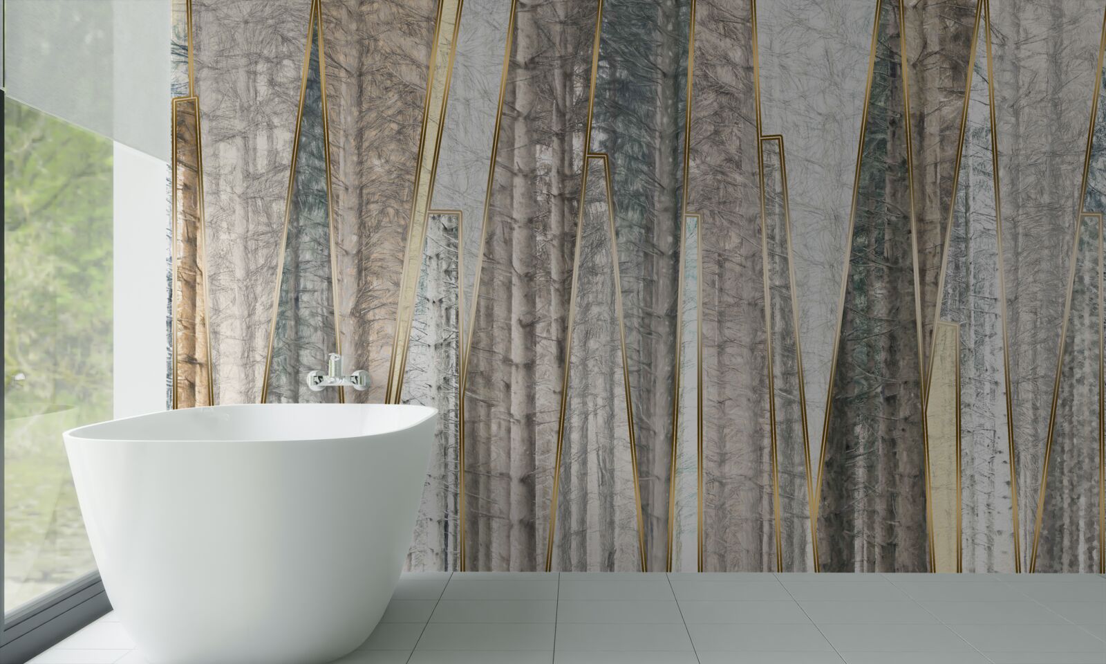 Фотошпалери абстрактні зображення сосен