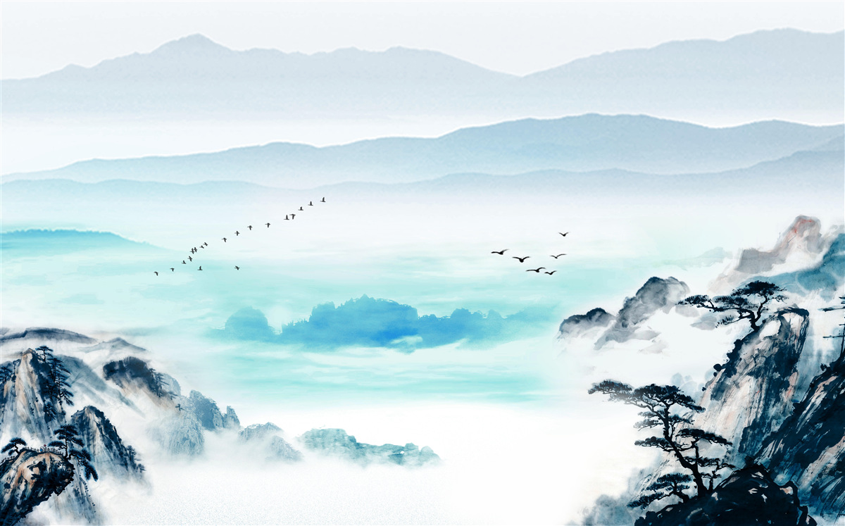 Фотошпалери туман над озерною водою