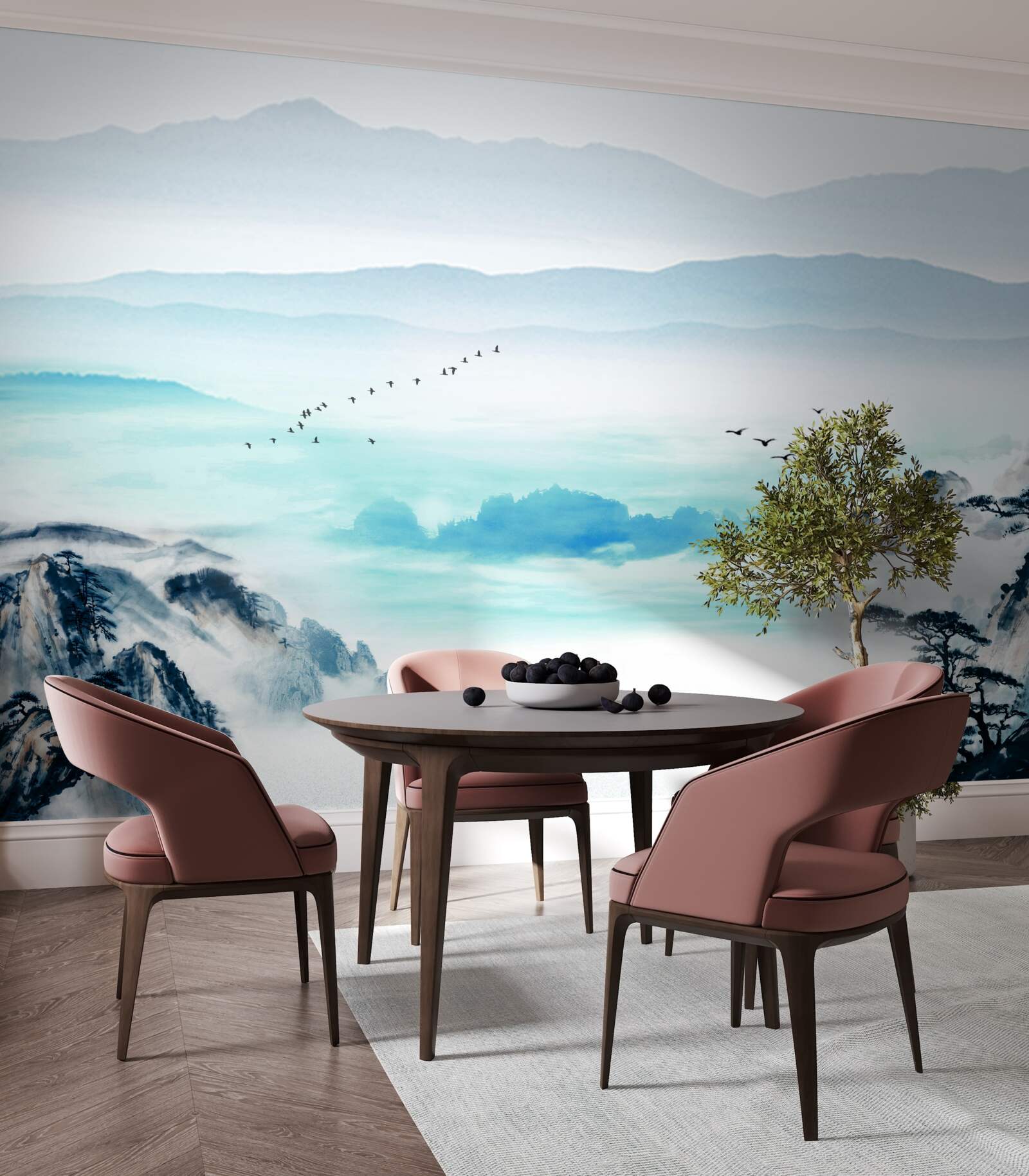 Фотошпалери туман над озерною водою