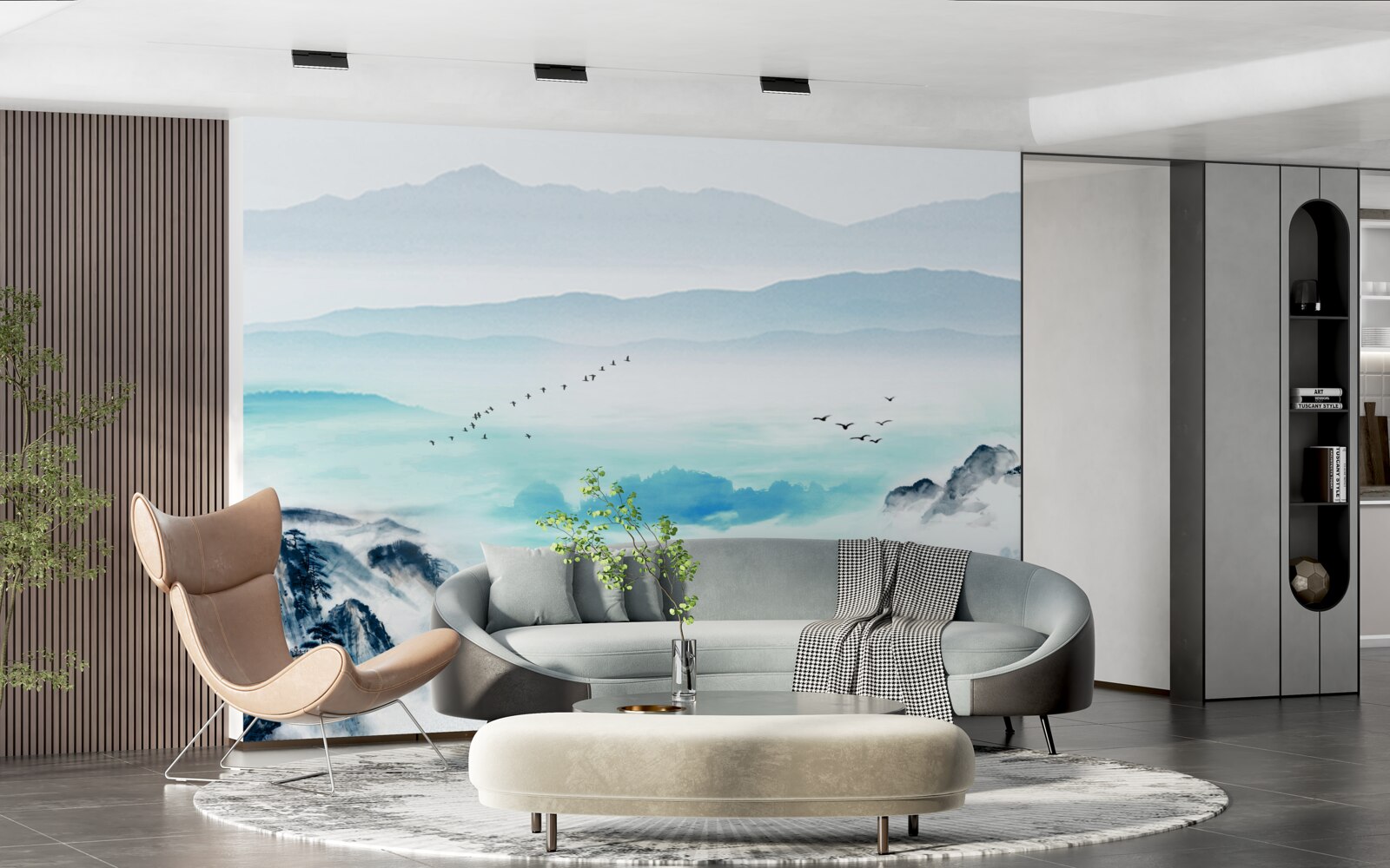 Фотошпалери туман над озерною водою