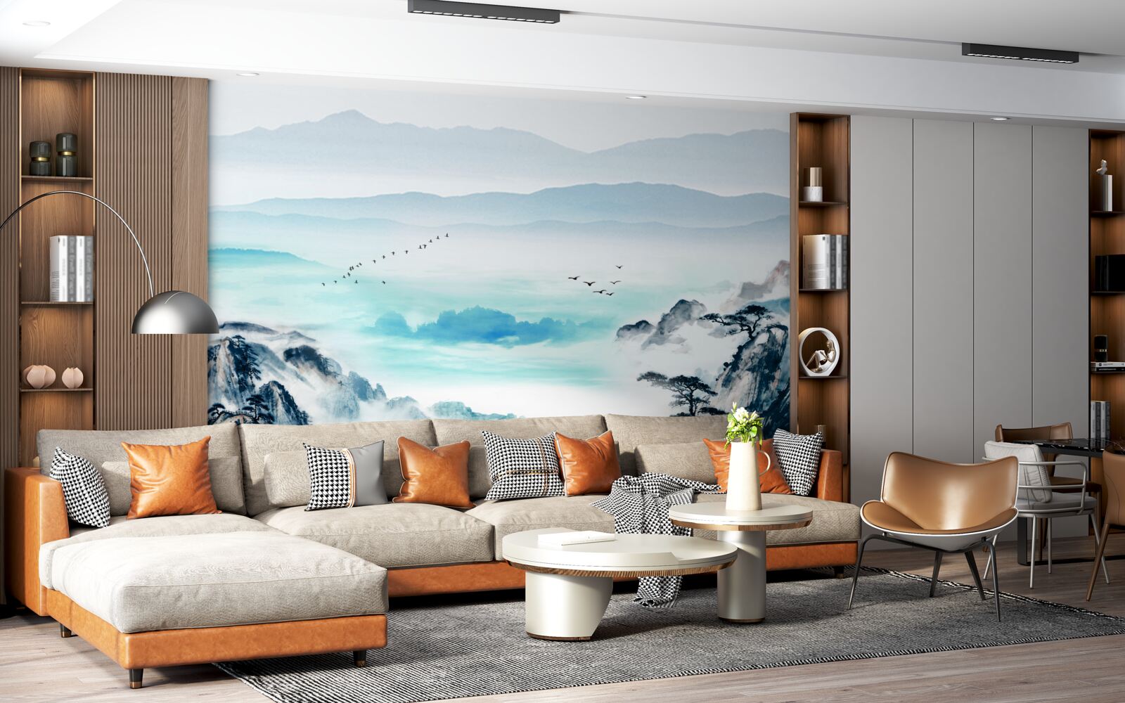 Фотошпалери туман над озерною водою