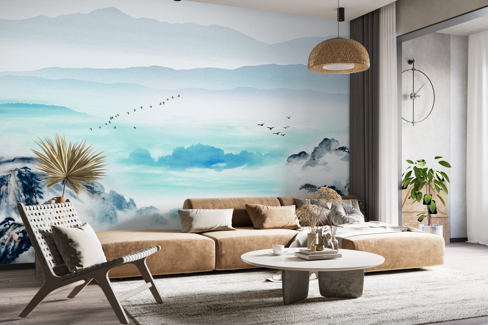 Фотошпалери туман над озерною водою