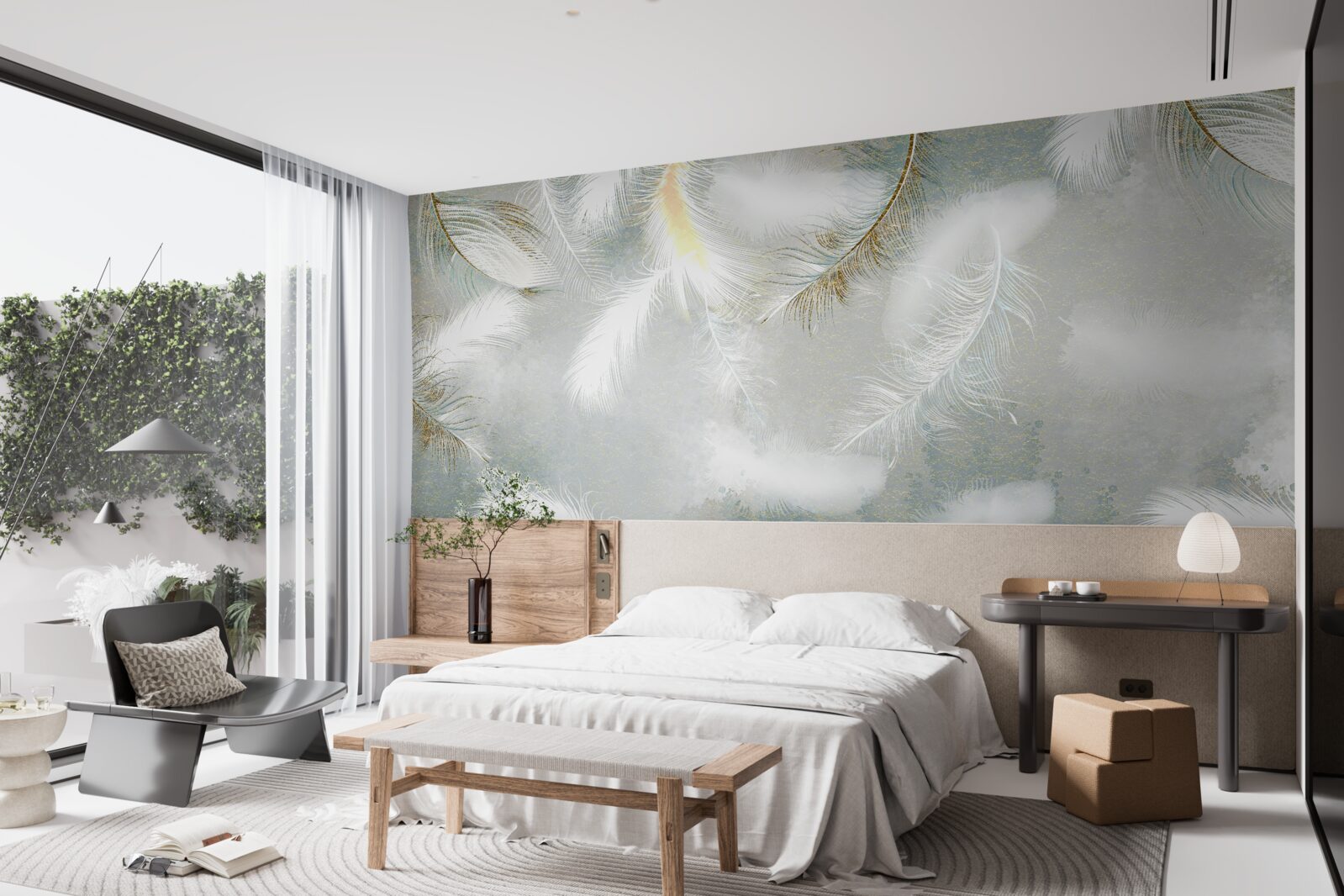 Фотошпалери пір'я на задньому плані