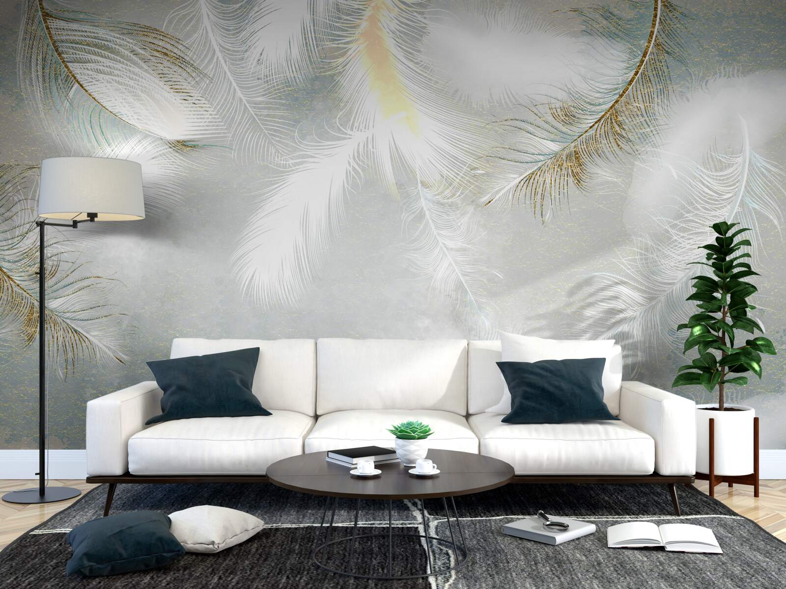 Фотошпалери пір'я на задньому плані