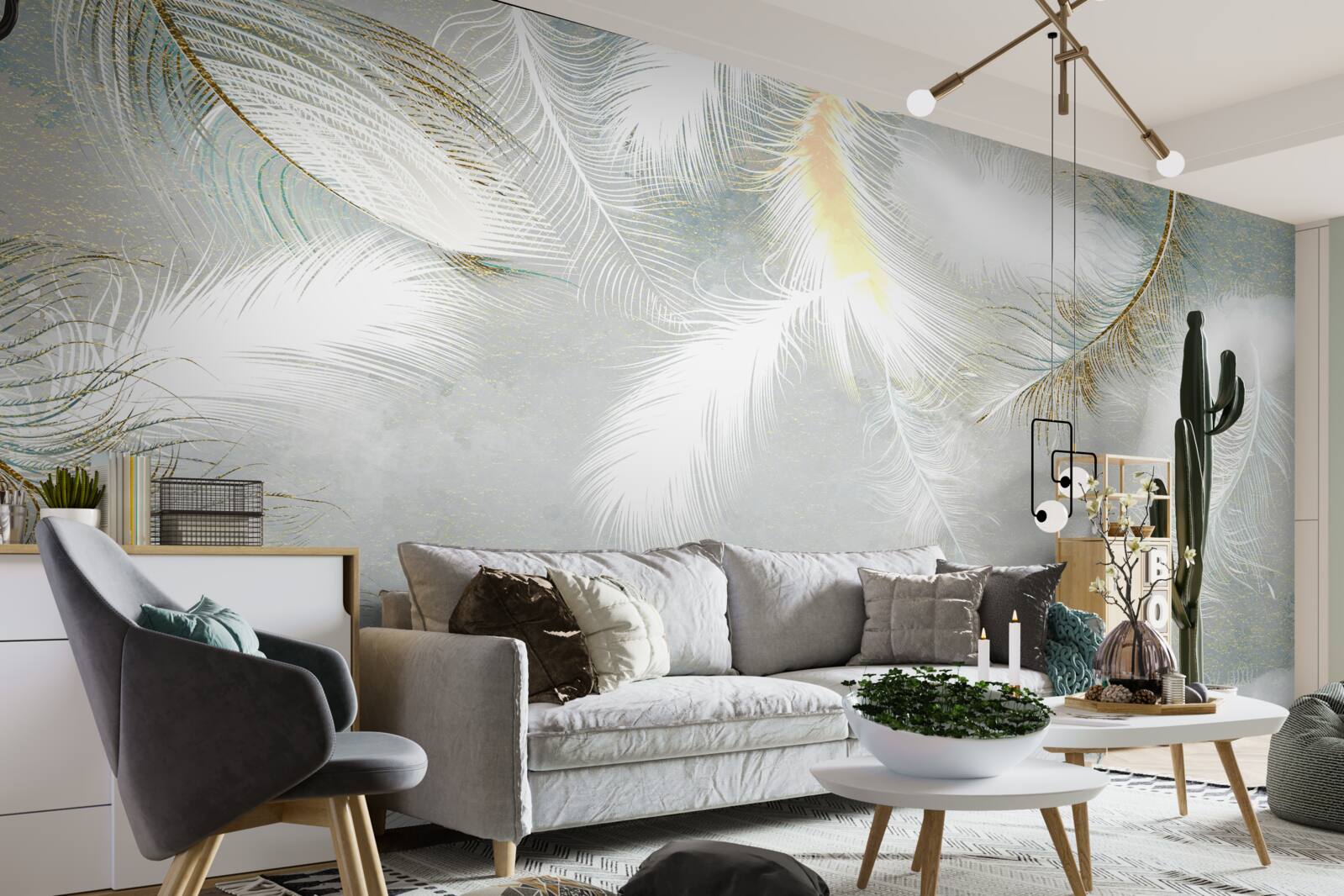 Фотошпалери пір'я на задньому плані