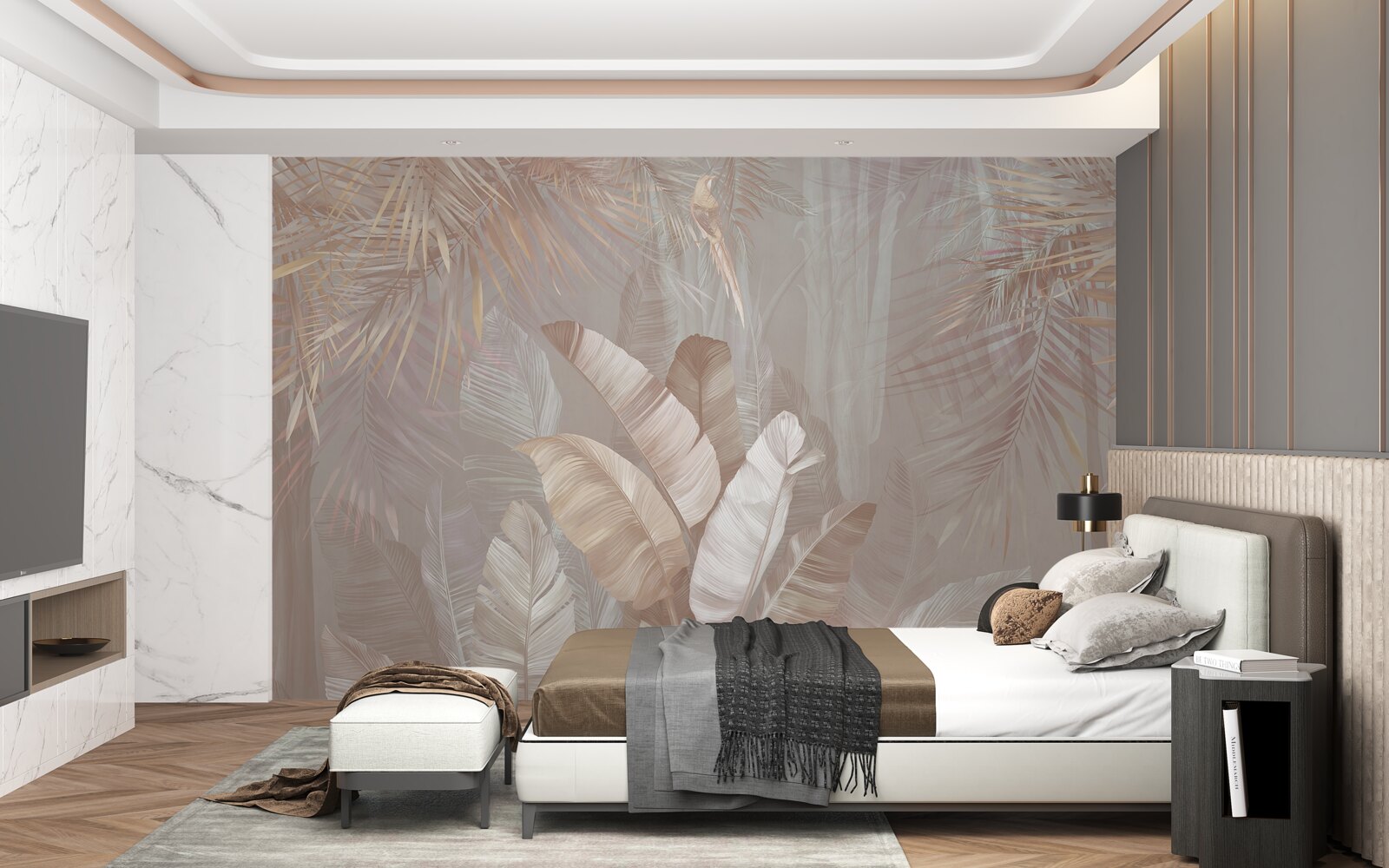 Фотошпалери букет з різнокольорового пір'я