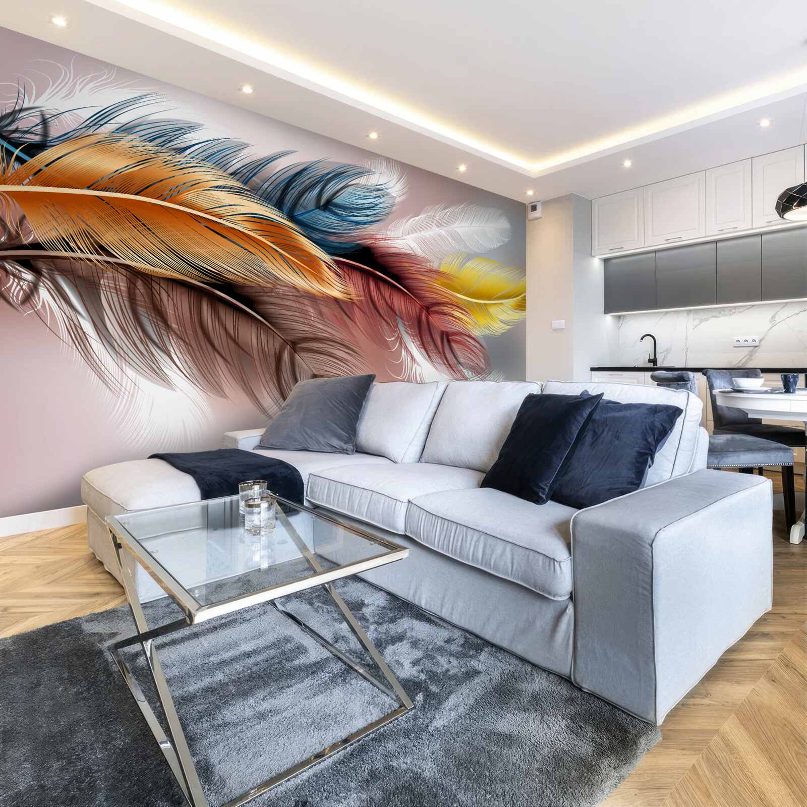 Фотошпалери оперення різних кольорів