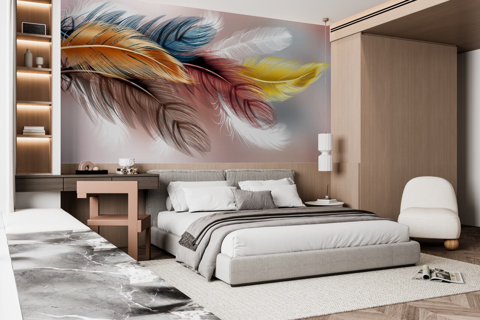 Фотошпалери оперення різних кольорів