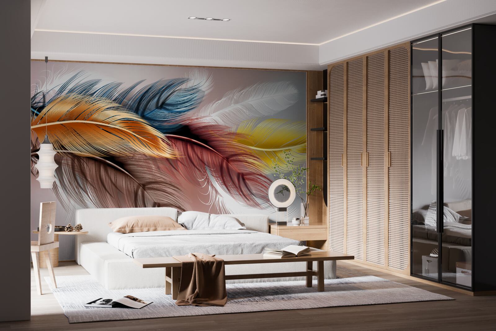 Фотошпалери оперення різних кольорів