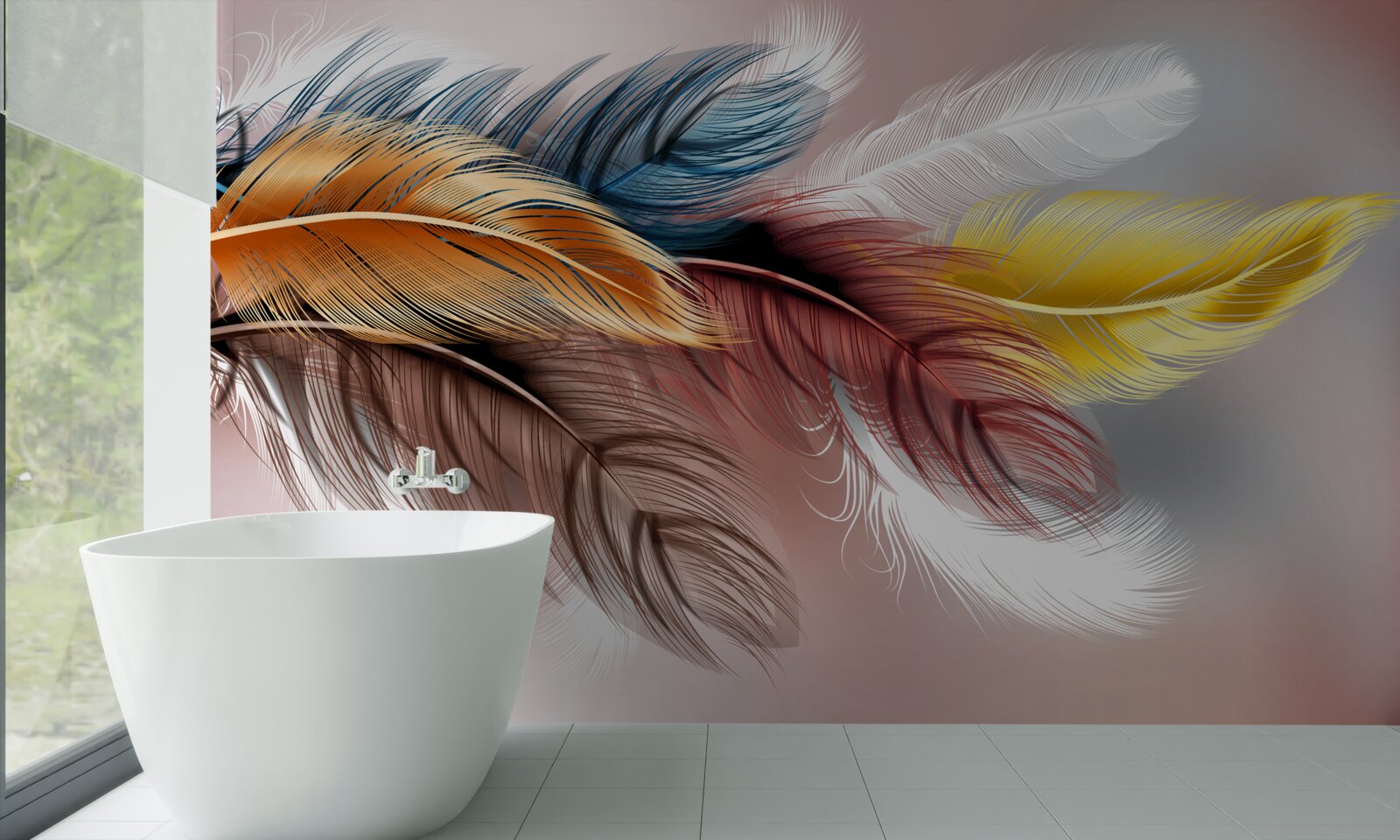 Фотошпалери оперення різних кольорів