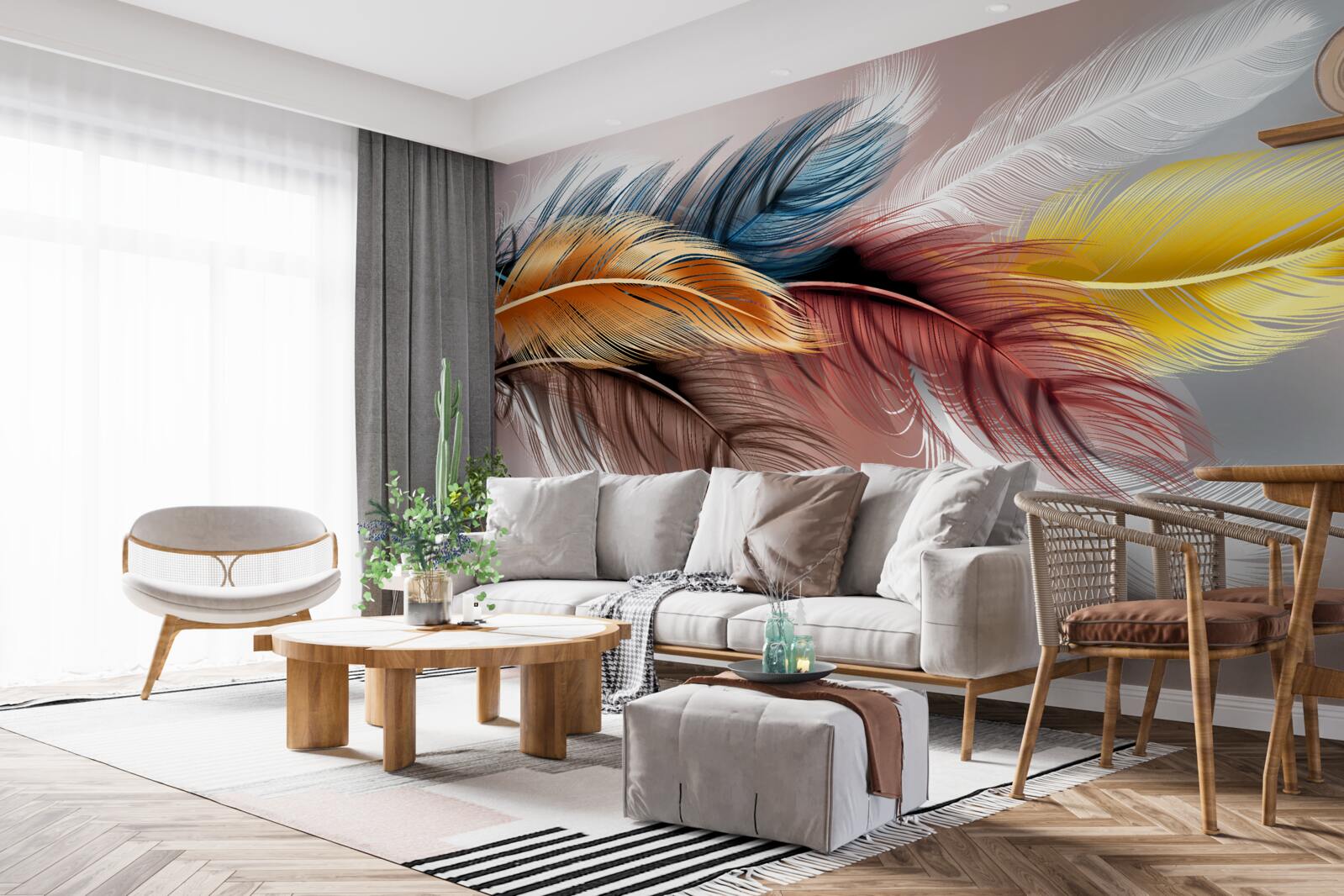 Фотошпалери оперення різних кольорів