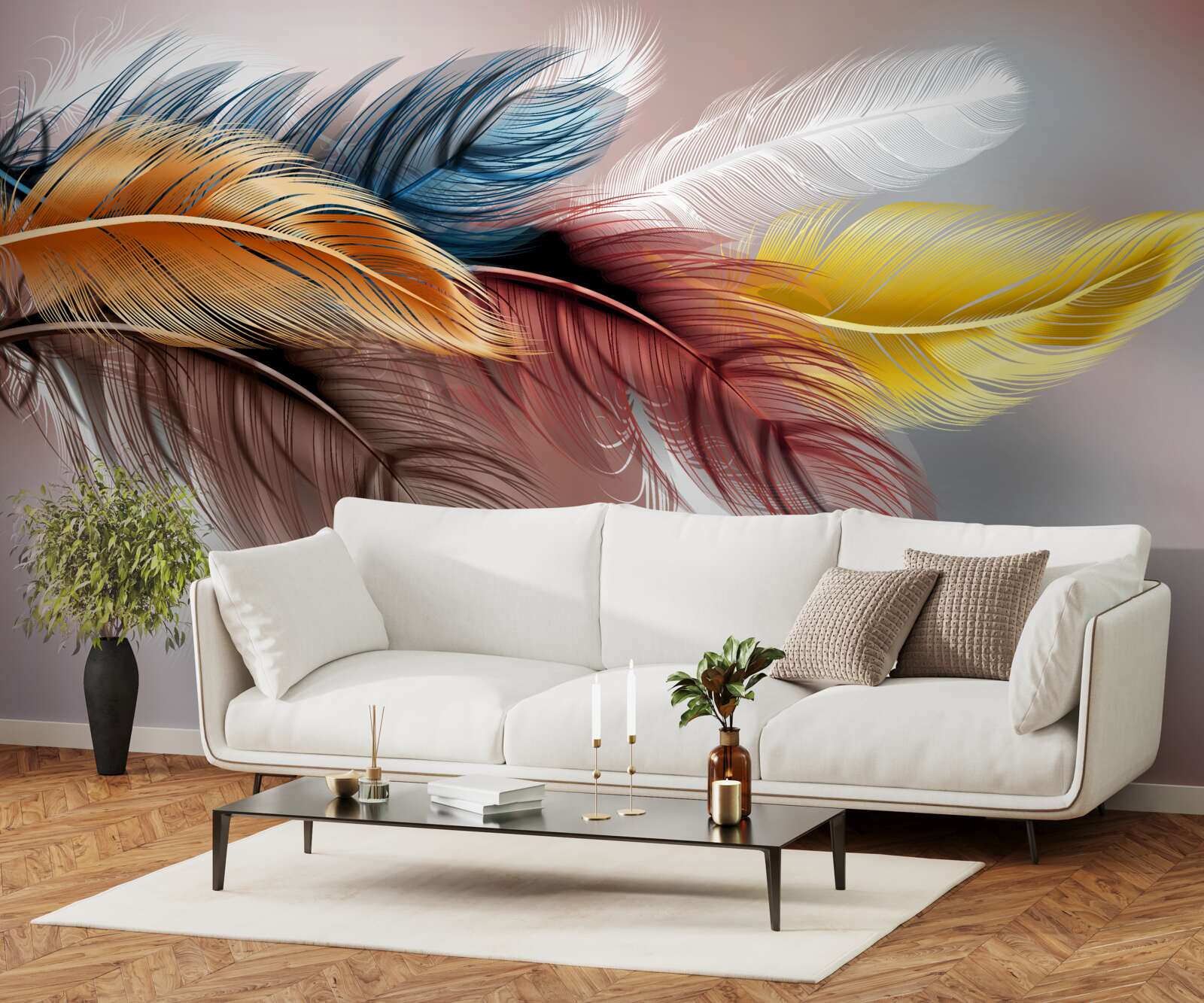 Фотошпалери оперення різних кольорів