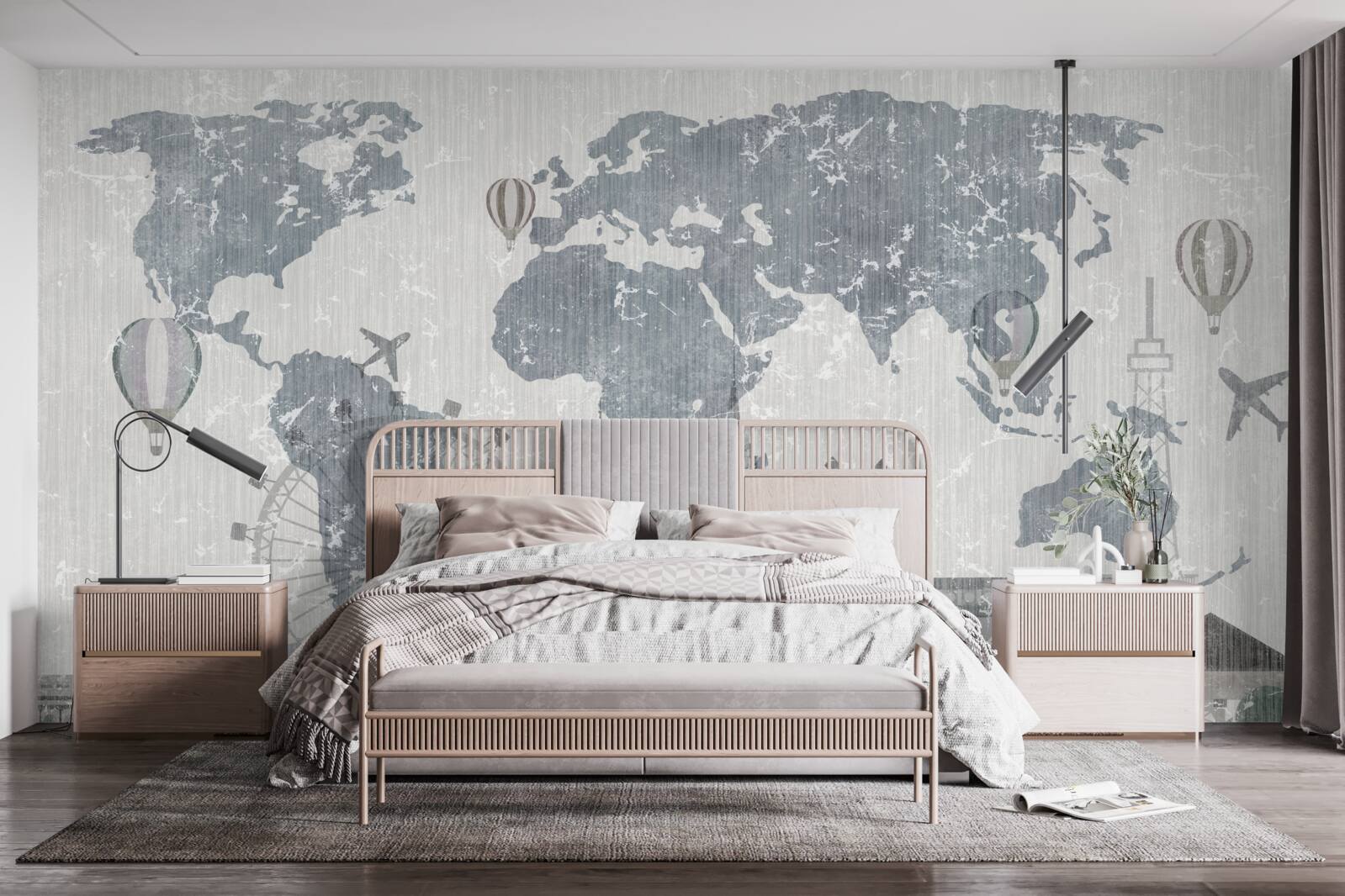 Фотошпалери карта світу з визначними пам'ятками Лондона