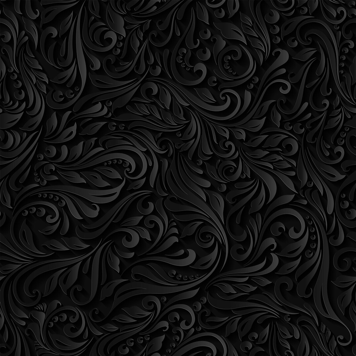 Фотошпалери фактурне листя та чорні квіти