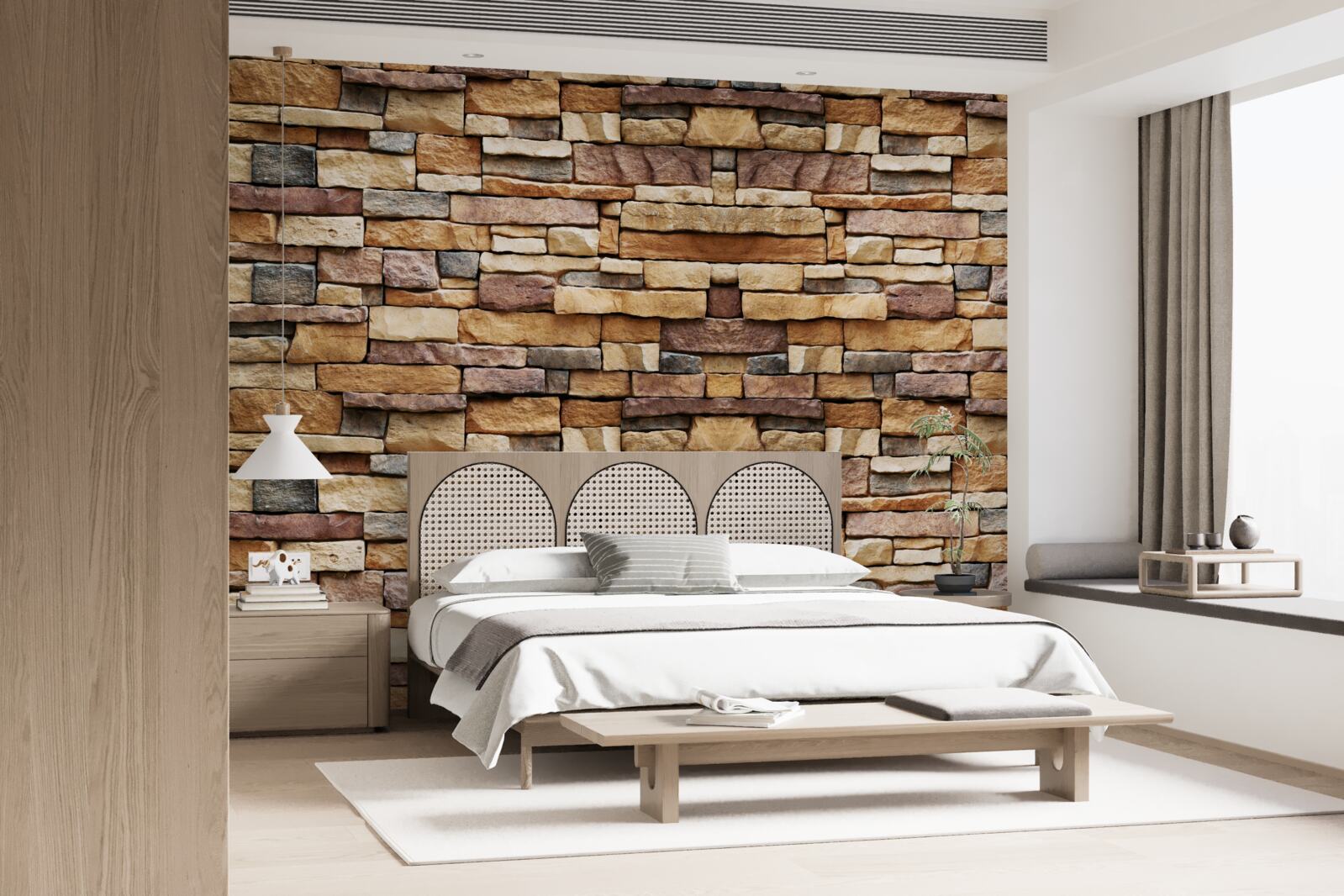 Фотошпалери Стіна з різнокольорових каменів