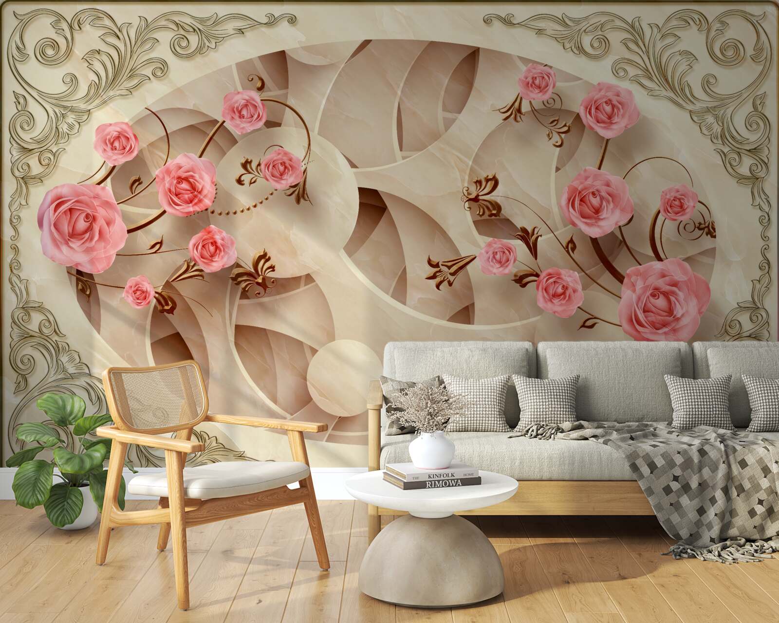 Фотошпалери бруньки трояндового куща розпустилися