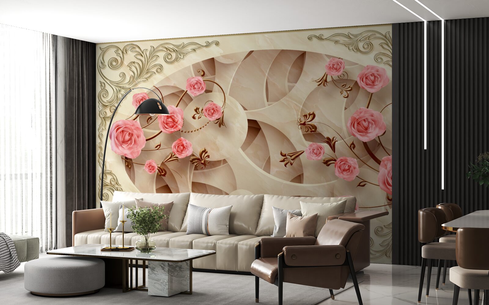 Фотошпалери бруньки трояндового куща розпустилися