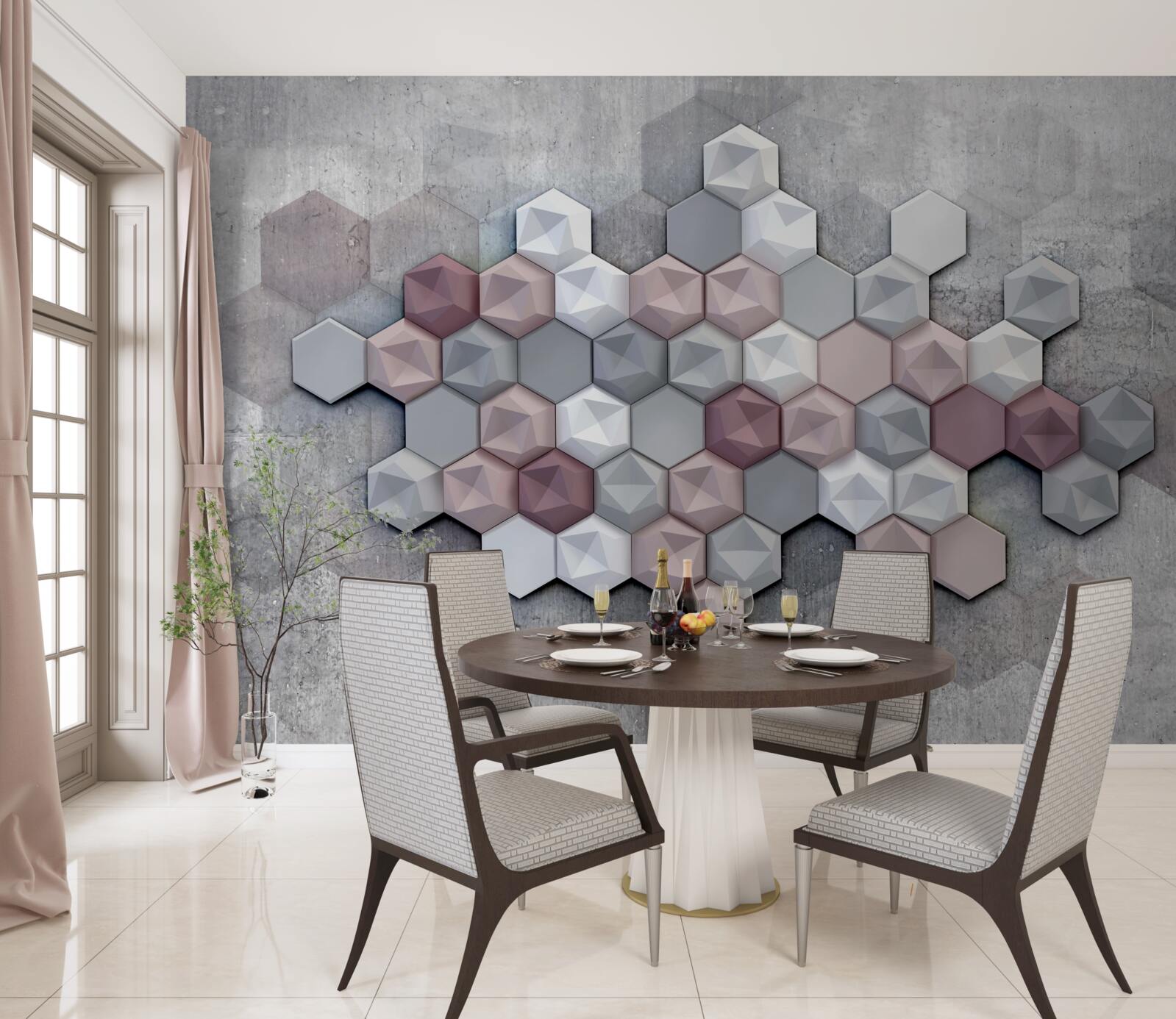 Фотошпалери комірчаста структура, утворена п'ятикутниками