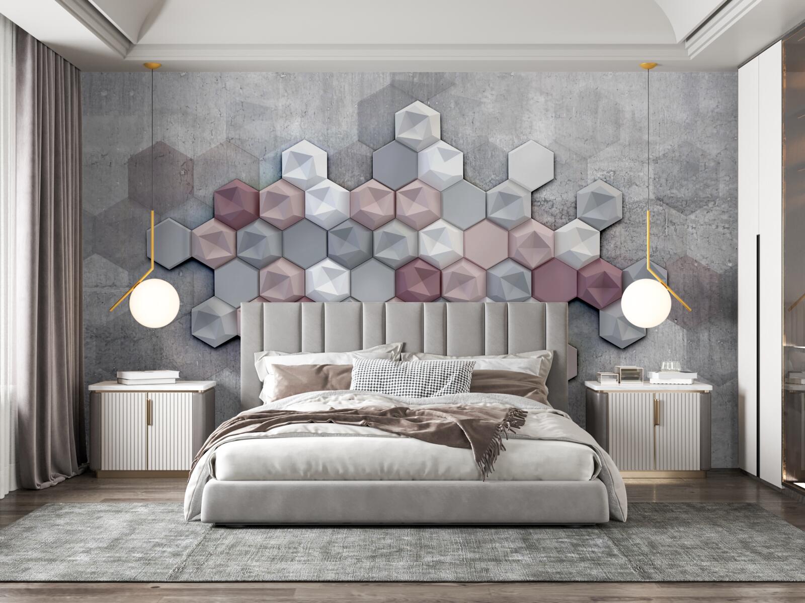 Фотошпалери комірчаста структура, утворена п'ятикутниками