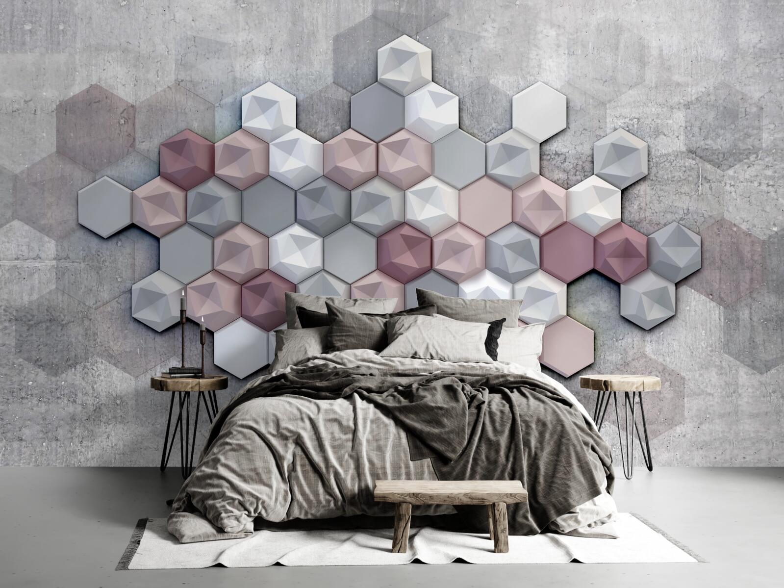 Фотошпалери комірчаста структура, утворена п'ятикутниками