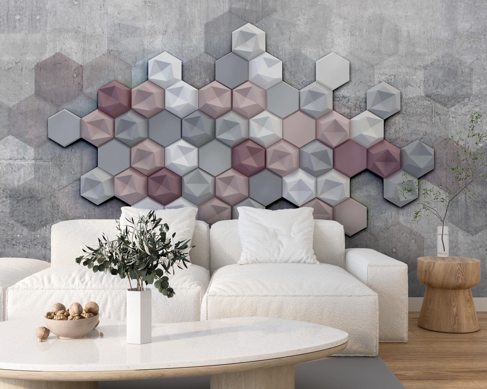 Фотошпалери комірчаста структура, утворена п'ятикутниками