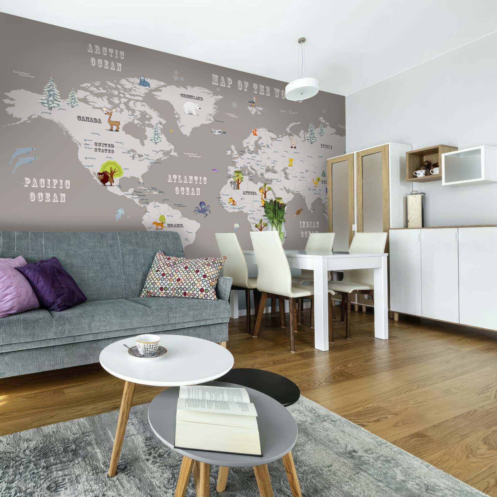 Фотошпалери тварини в географічному атласі планети