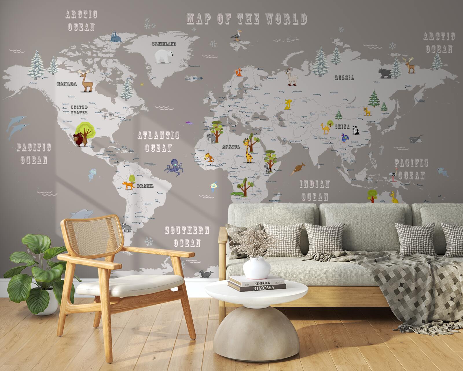 Фотошпалери тварини в географічному атласі планети