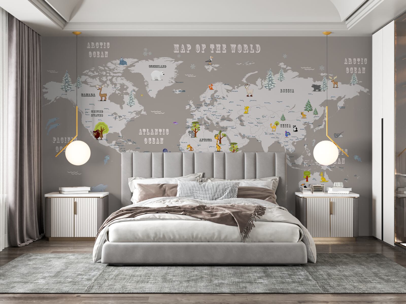 Фотошпалери тварини в географічному атласі планети