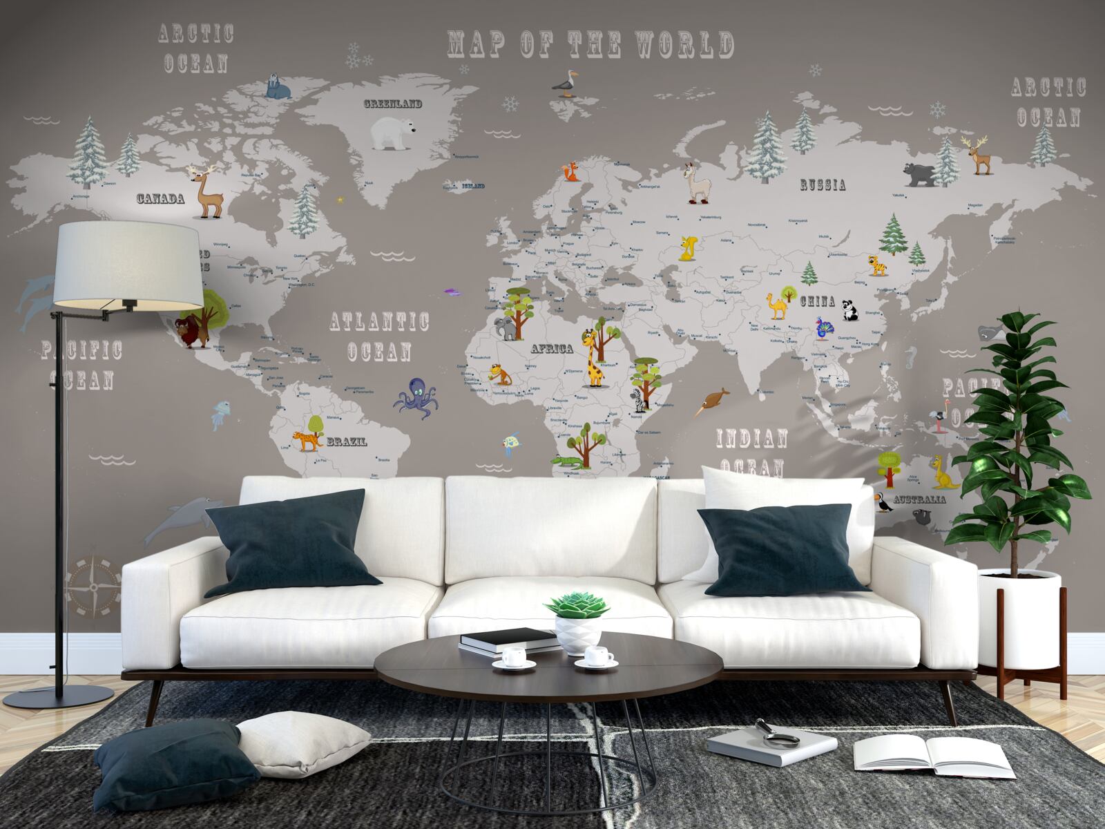 Фотошпалери тварини в географічному атласі планети