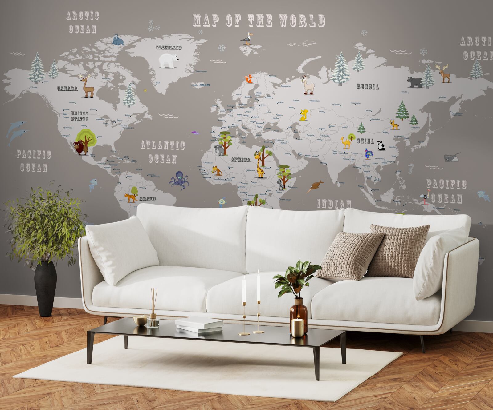 Фотошпалери тварини в географічному атласі планети