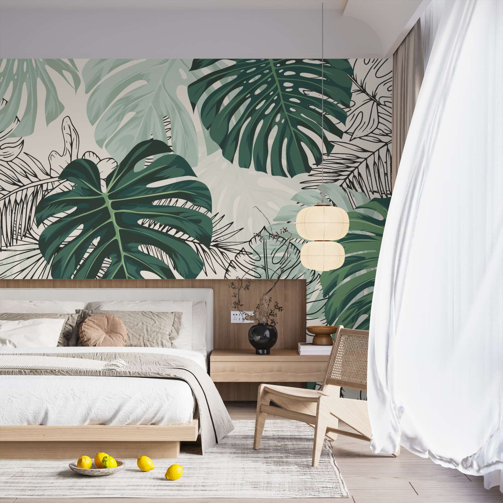 Фотошпалери фактурне листя монстери величне