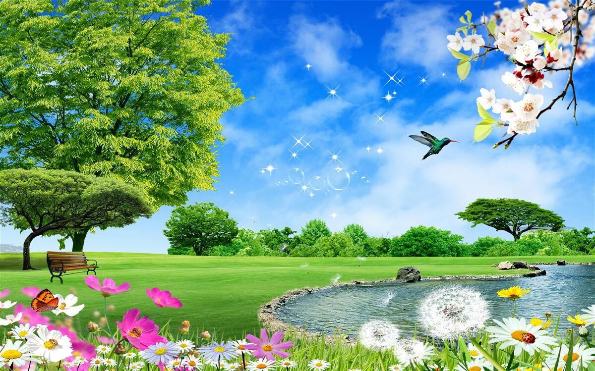 Фотошпалери захоплюючий панорамний вид на літо