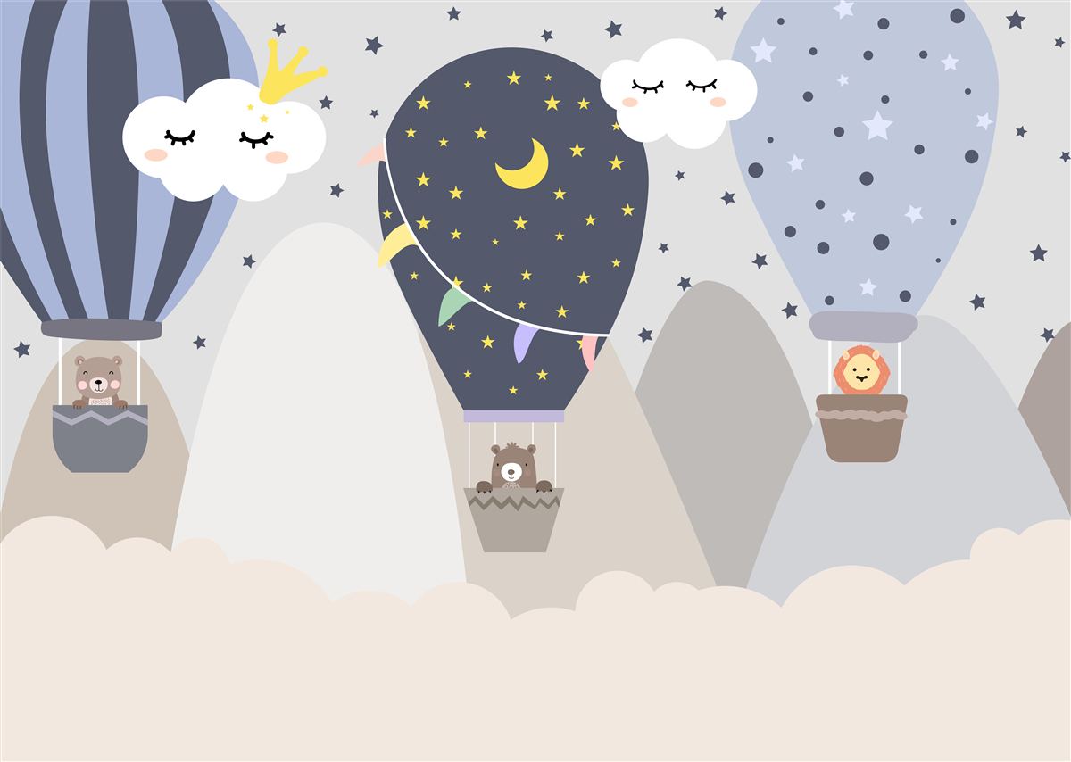 Фотошпалери тварини, що літають на повітряних кулях