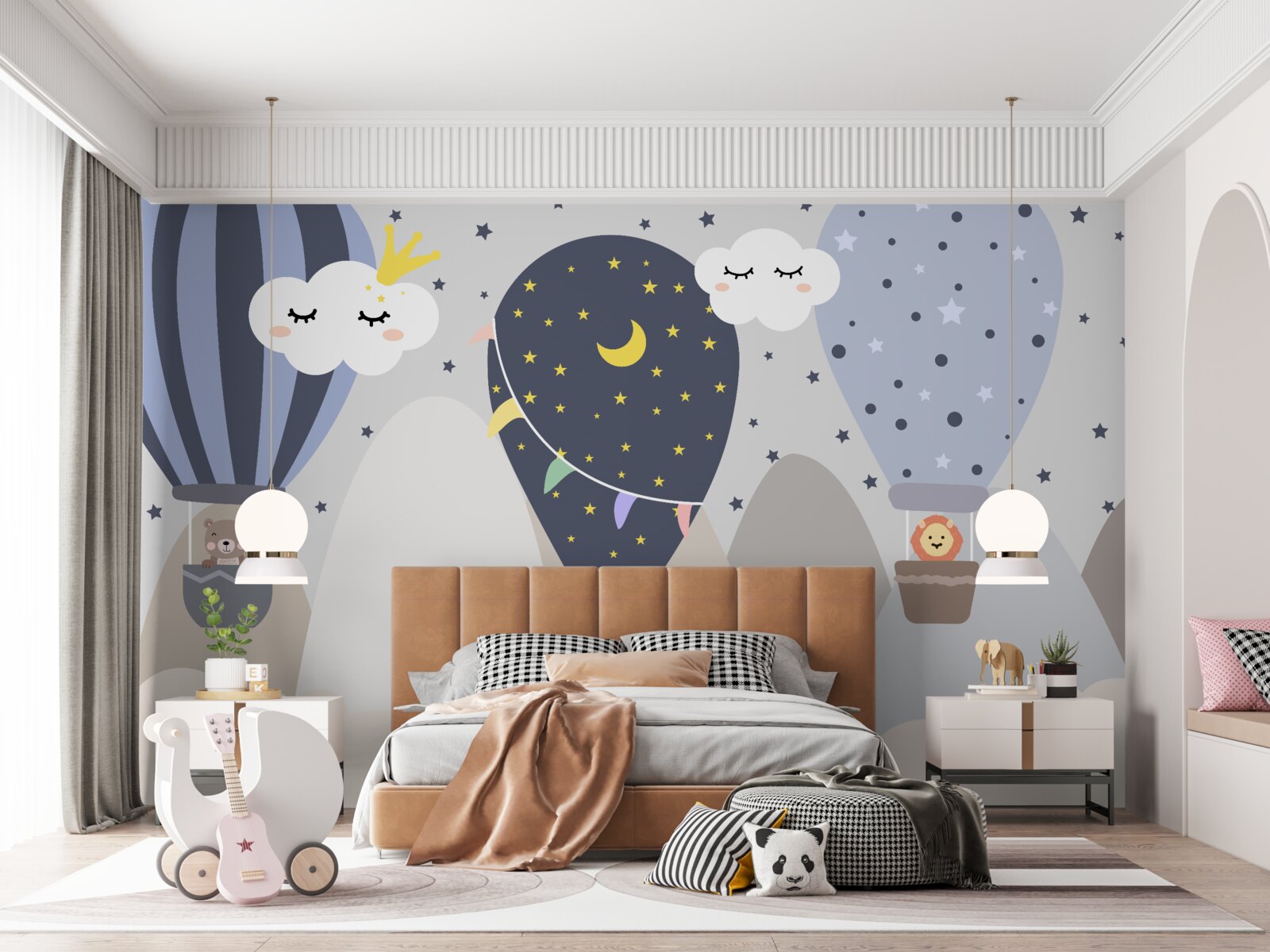 Фотошпалери тварини, що літають на повітряних кулях