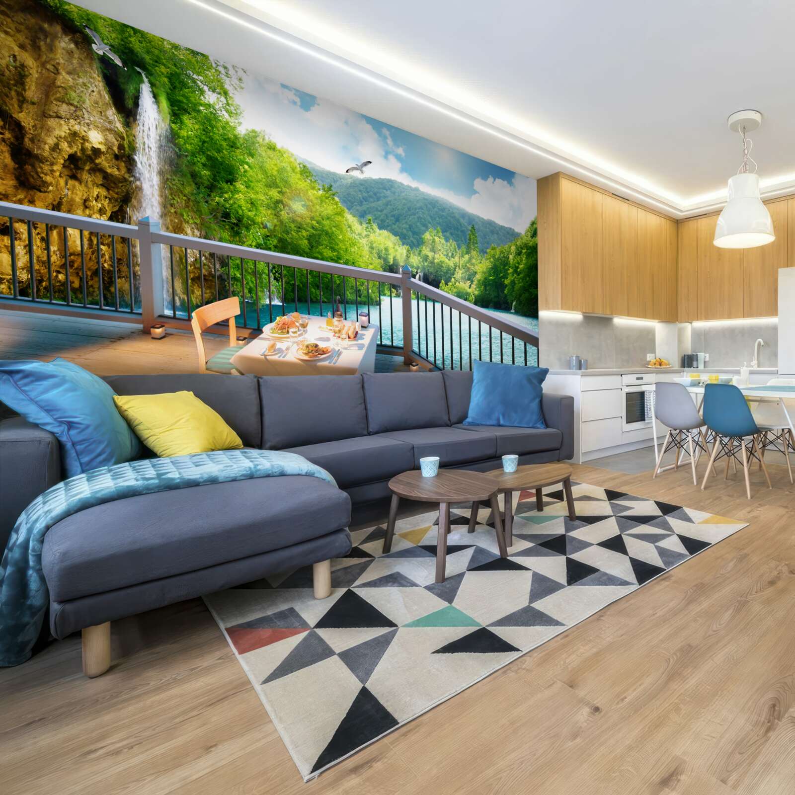 Фотошпалери Сніданок з приголомшливим краєвидом