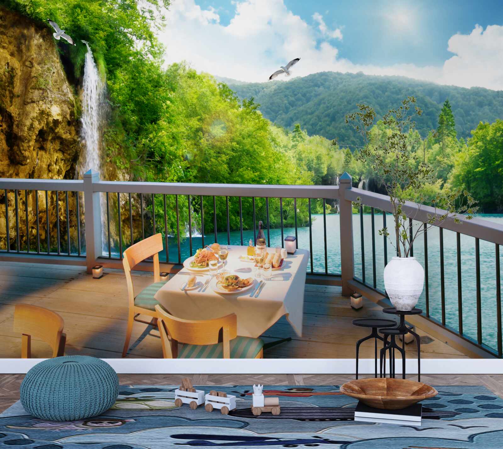 Фотошпалери Сніданок з приголомшливим краєвидом