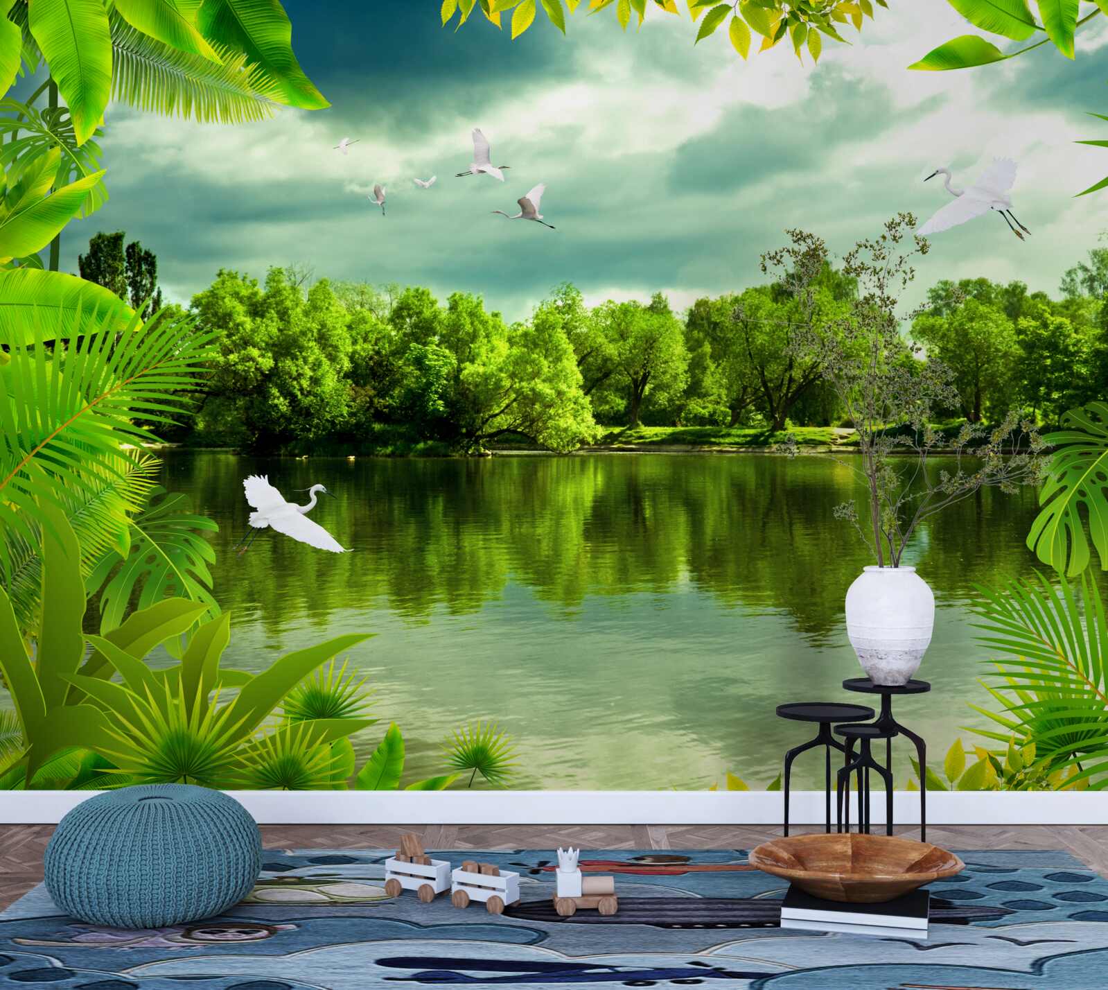 Фотошпалери мальовниче озеро в лісі