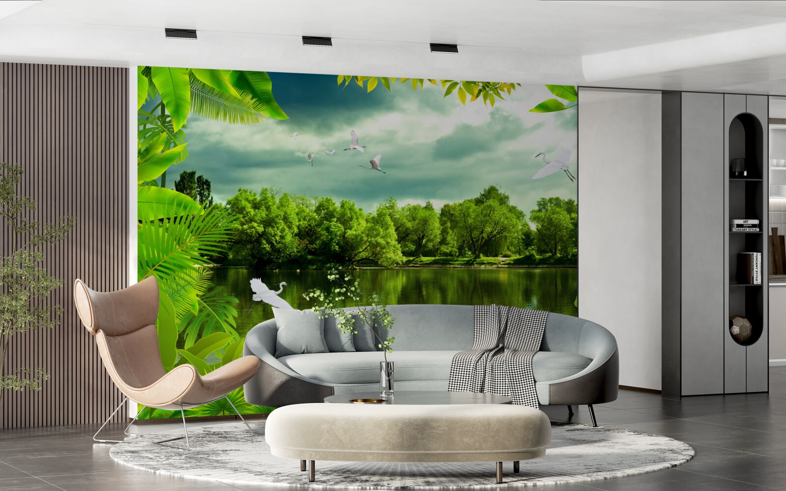 Фотошпалери мальовниче озеро в лісі