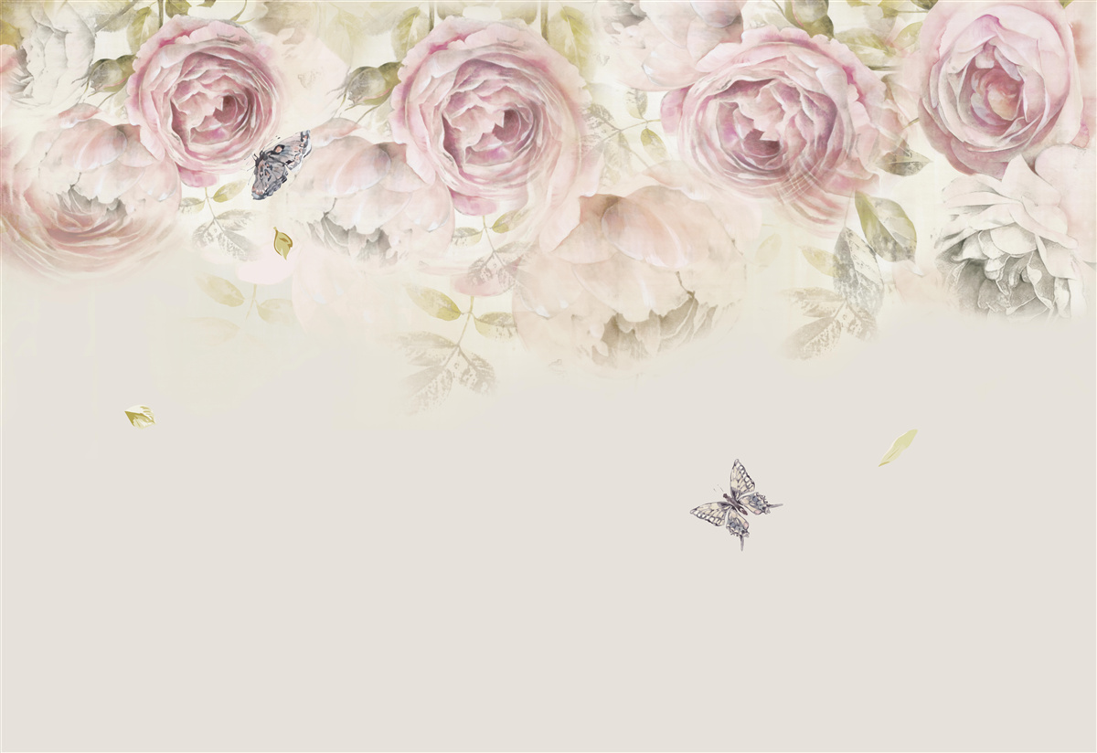 Фотошпалери вінок з рясних троянд