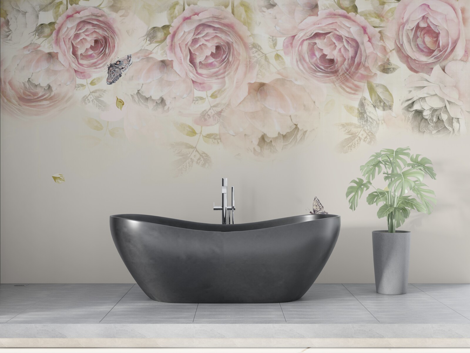 Фотошпалери вінок з рясних троянд